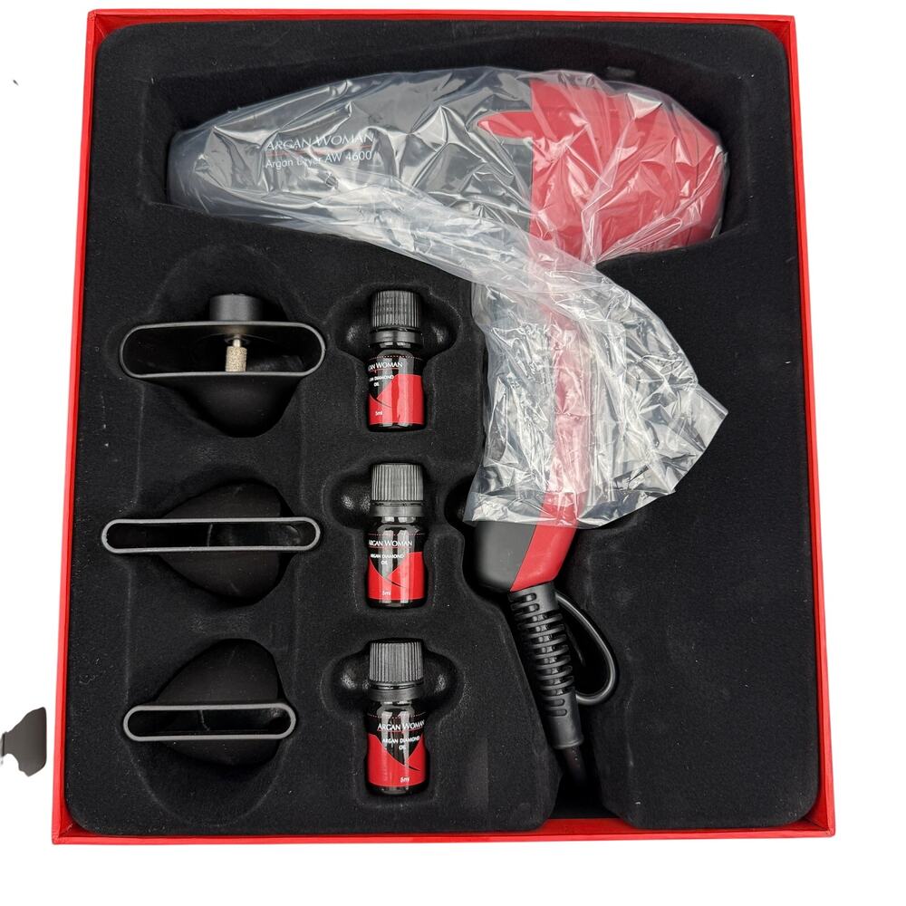 Argan Turbo Ionic Hair Dryer AW4600 Set NIB with Oils & Nozzles